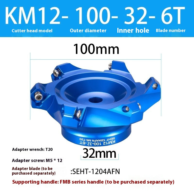 2084-Aluminum cutterhead fast feed flying cutterhead milling cutterhead right angle 45 degree milling cutterhead round nose milling cutterhead 400RKM12 Shandong Denso Pricision Tools Co.,Ltd.